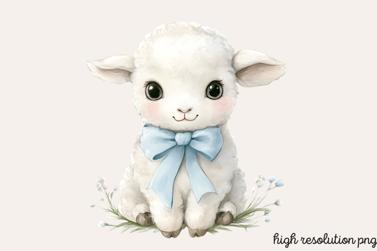 Baby Blue Easter Watercolor Clipart PNG