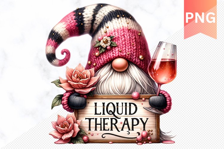 Liquid therapy Sublimation Gnome - PNG Design