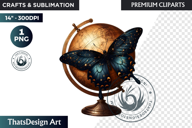 Dark Academia PNG, Gothic Butterfly Clipart Moody ephemera
