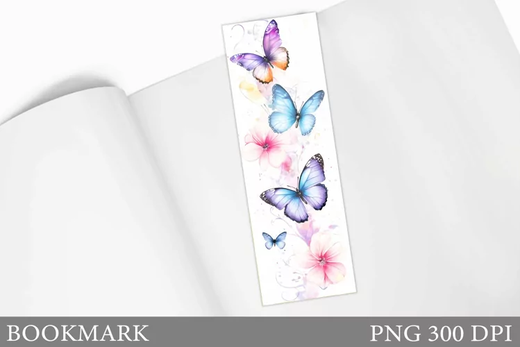 Butterfly Bookmark Sublimation. Flowers Bookmark Design