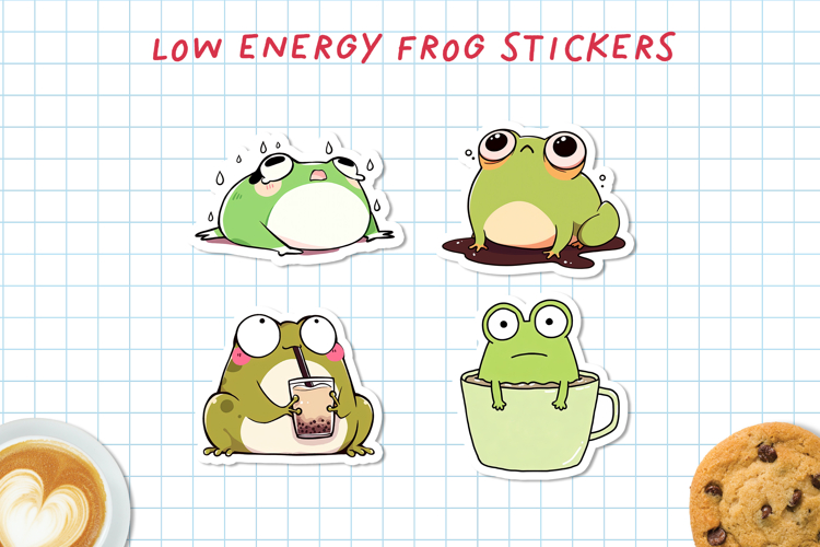 Low Energy Frog Stickers | Cute Frog PNG & Cricut Sheet