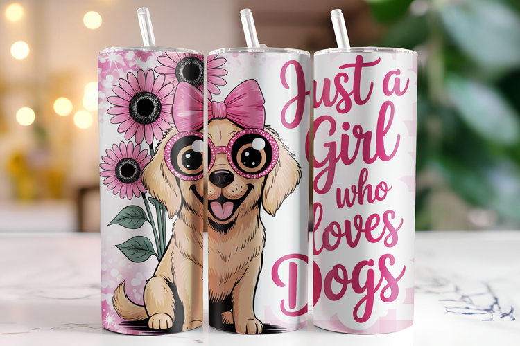 Just a Girl who Loves Dogs Tumbler Wrap | Sublimation