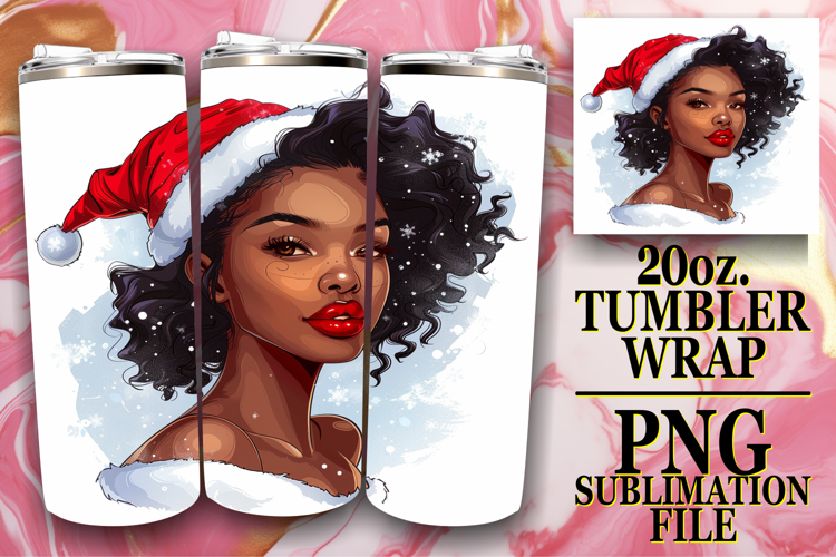 Inspiring sunsets 20oz tumbler wrap, Xmas Girl