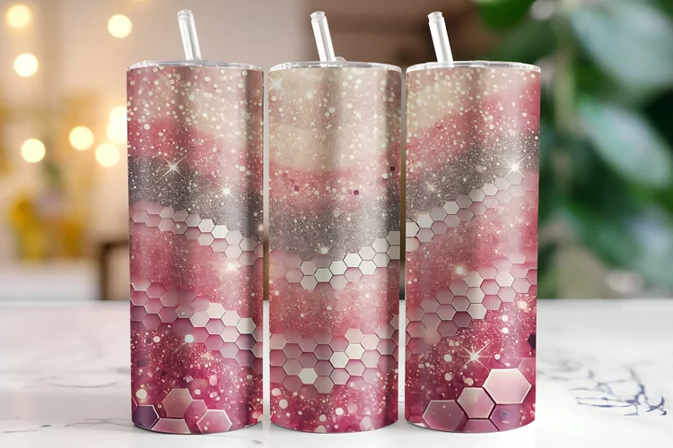 Pink Glitter Tumbler Wrap | Sublimation | Tumblers