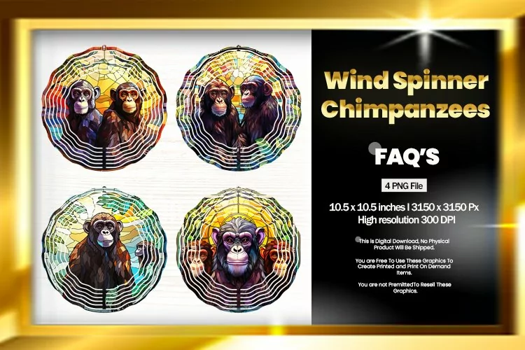 Chimpanzee Wind Spinner Sublimation - 04 Variations
