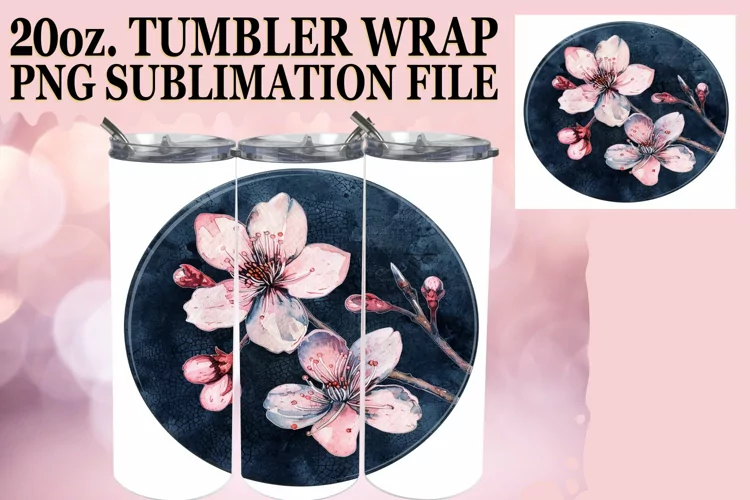 Denim Flower Tumbler Design Spring 20oz