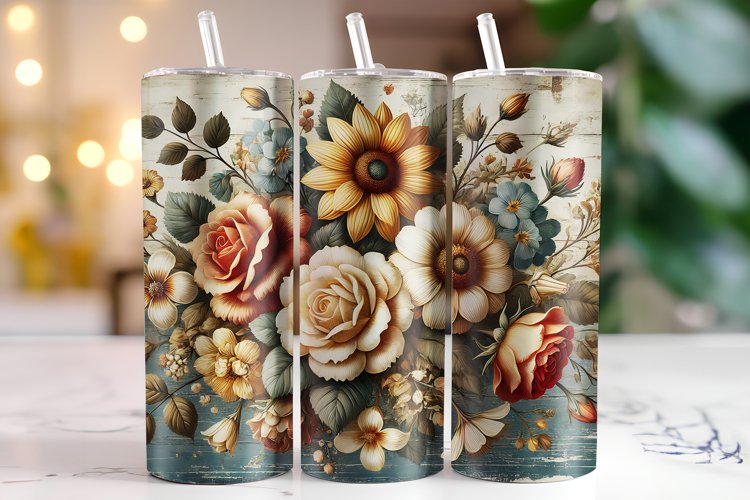 Flowers Tumbler Wrap | Sublimation | Tumblers