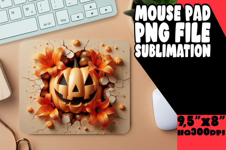 Sweet Desk Mat Sublimation Designs, 3D Pumpkin