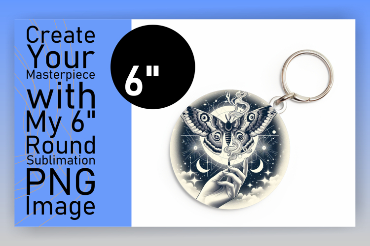 Artistic Round Design Keychain Template , Mystic