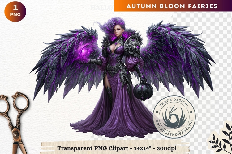 Autumn Bloom Floral Fairy Clipart, Mythical Fantasy PNG