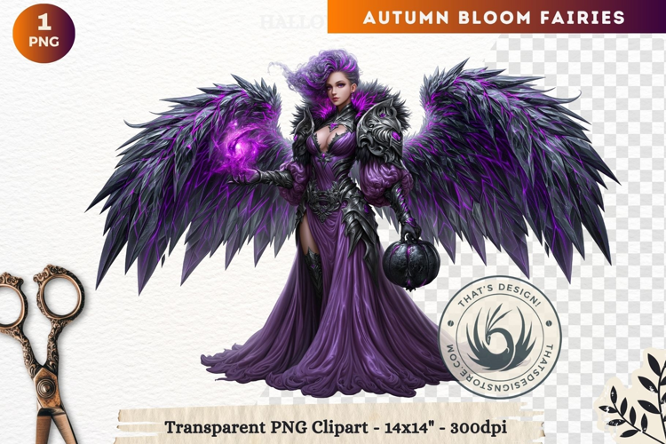 Autumn Bloom Floral Fairy Clipart, Mythical Fantasy PNG