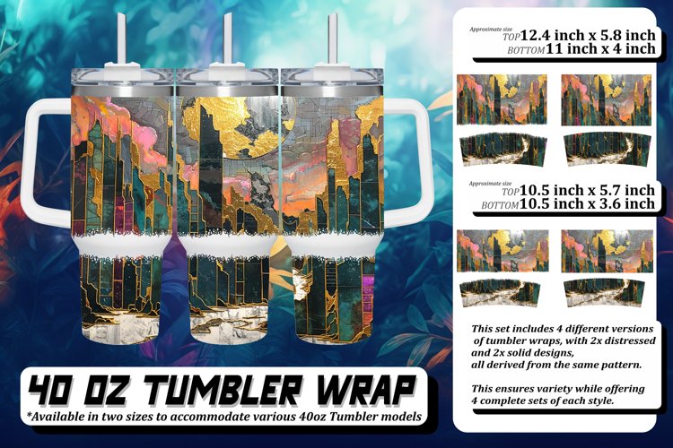 Shimmering Tropical Tumbler Wrap: Sublimation,40oz