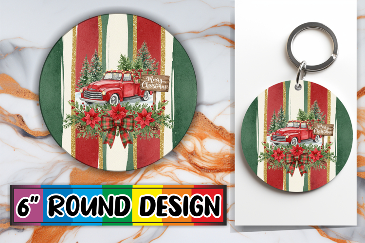Joyful Circle Keychains Design, Christmas