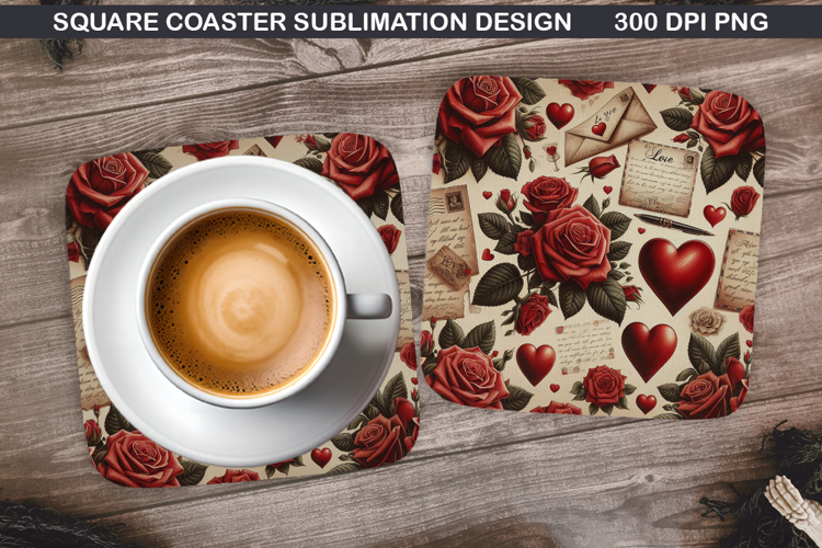 Valentine Coaster Sublimation, Valentine Coaster PNG Design