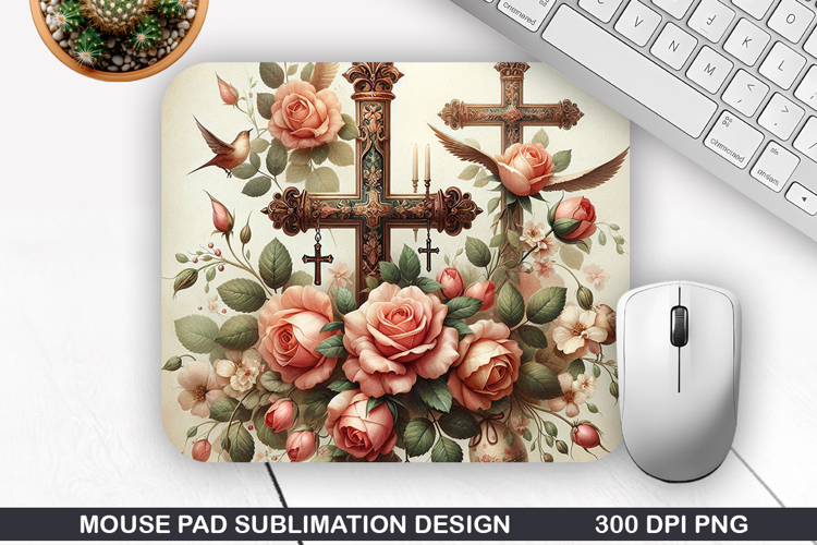Flowers Mouse Pad Sublimation, Spring Mouse Pad PNG Design