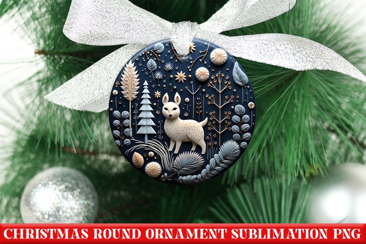 Christmas Round Ornament PNG | Santa | Sublimation | PNG