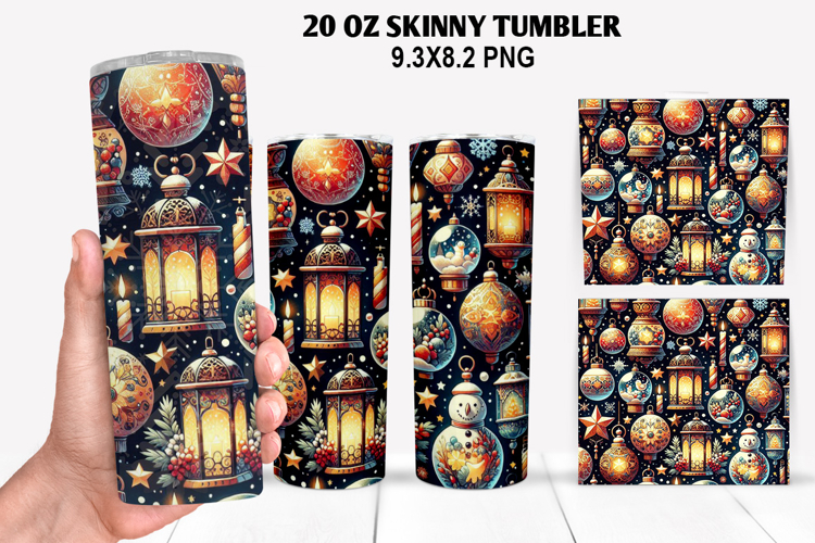 Christmas Skinny Tumbler 20oz Wrap Design, Christmas Tumbler