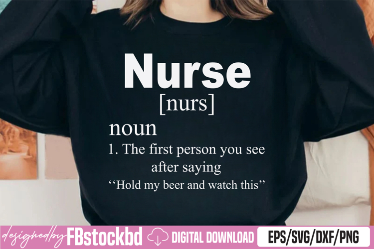 Funny Nurse Definition SVG