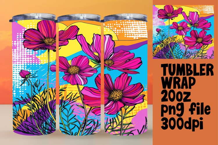Dynamic Flower Pattern Sublimation 20oz Tumbler Designs