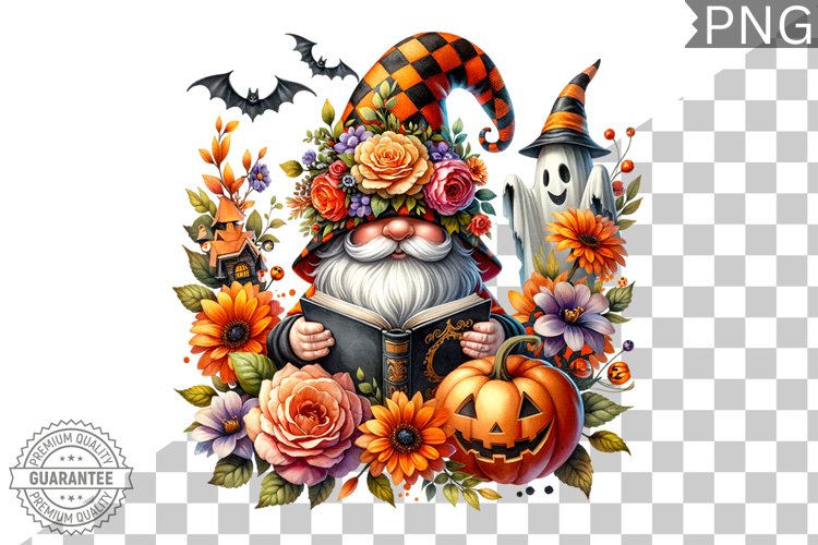Halloween Gnome Sublimation - Clipart PNG Design