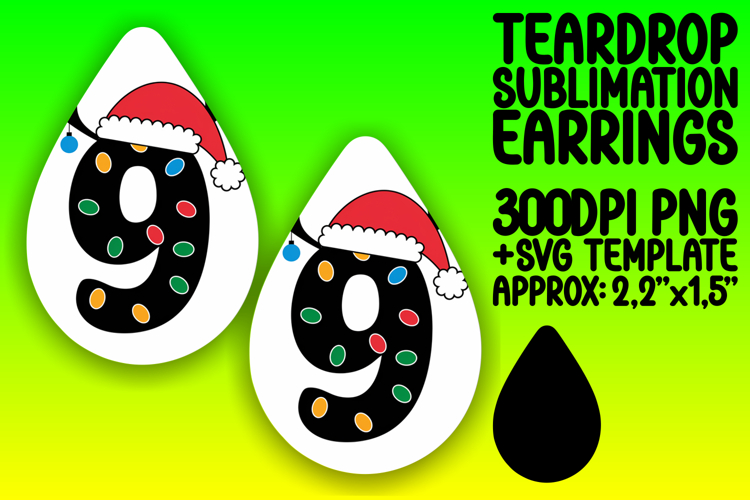 Chic Teardrop Earrings Design PNG Art , Christmas