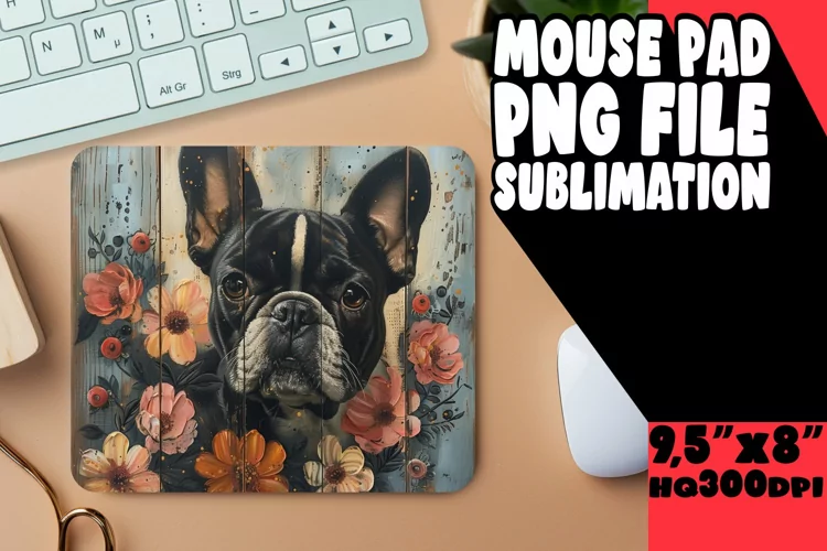 Cute Canine Wood Sublimation Mouse Pad
