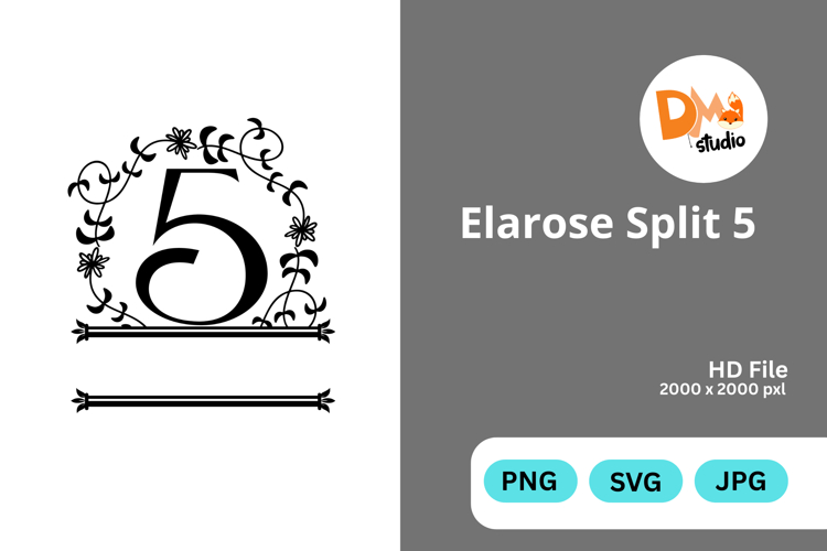Split Floral Svg Image 24