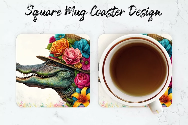 Alligator Mug coaster | Coaster | Sublimation