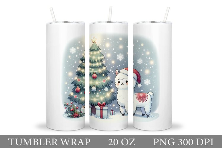 Christmas Lama Tumbler Design. Christmas Tumbler Sublimation