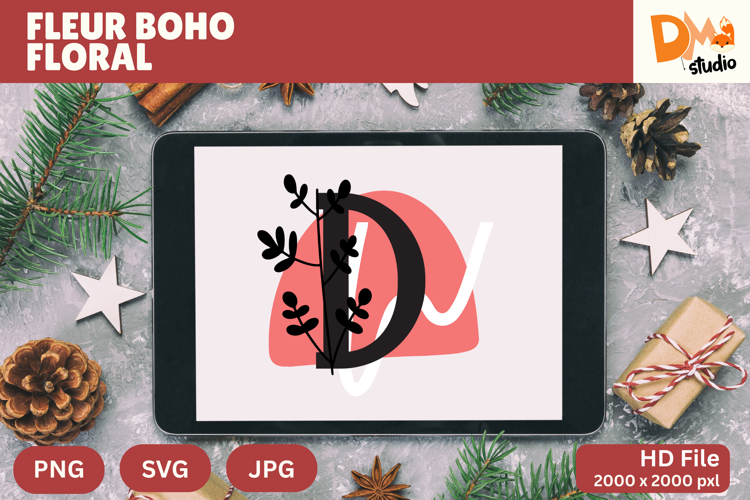Boho Floral Svg Image 19