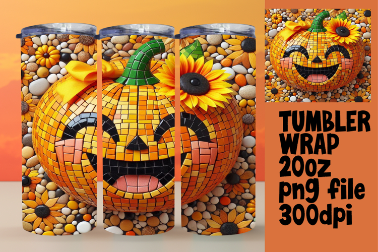 SOPHISTICATED 20oz Tumbler Template , Cute Pumpkin