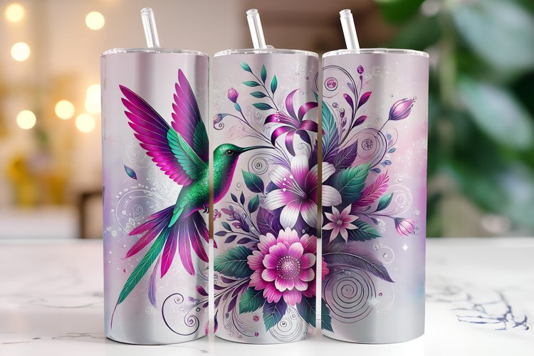 Bird & Flower Tumbler Wrap | Sublimation | Tumblers