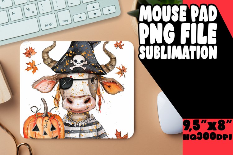 Spooky Funny Cow Mouse Pad for Halloween