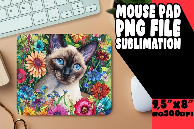 Entertaining Feline Print Mouse Pad