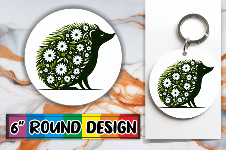Heartfelt Circle Car Coasters PNG, Flower Animals