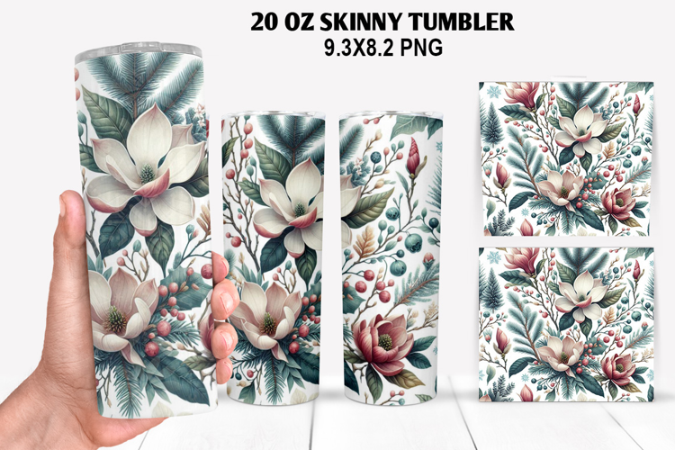 Flowers Skinny Tumbler 20oz Wrap Design, Spring Tumbler Wrap