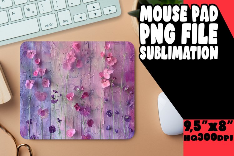 Vibrant Blossom Desk Mat - Sleek Design example image 1