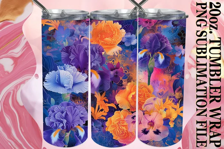Colorful Abstract Petals Sublimation Tumbler 20oz