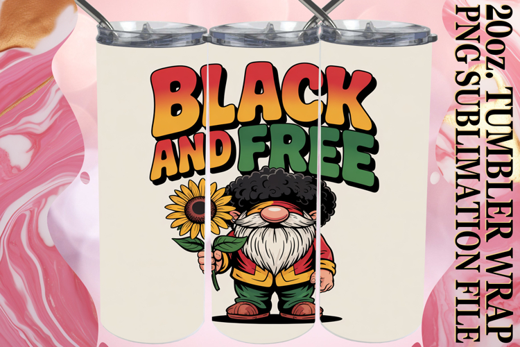 Joyful nights 20oz tumbler wrap, Juneteenth