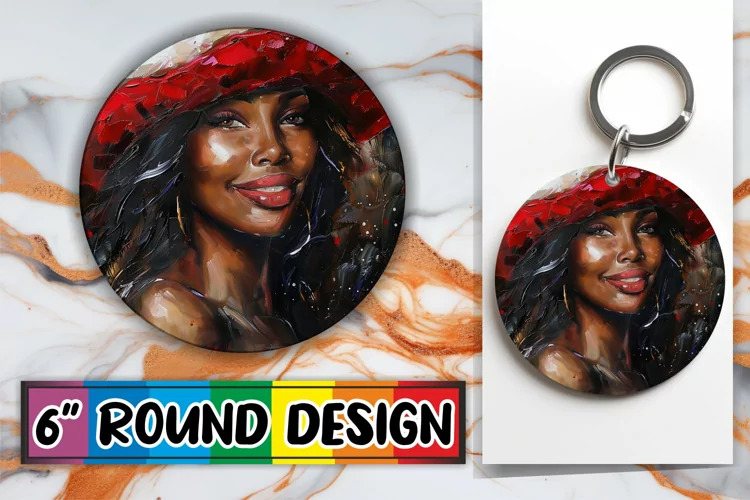 Sublimation Print Wrap African Round Design Woman with