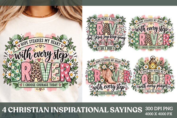 4 Christian Inspirational Sayings PNG example image 1