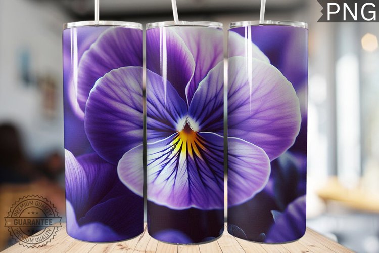 Pansy Flower Tumbler Wrap - Tumbler Design example image 1