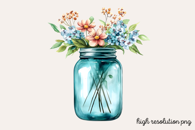 Cute Aqua Easter Watercolor Clipart PNG