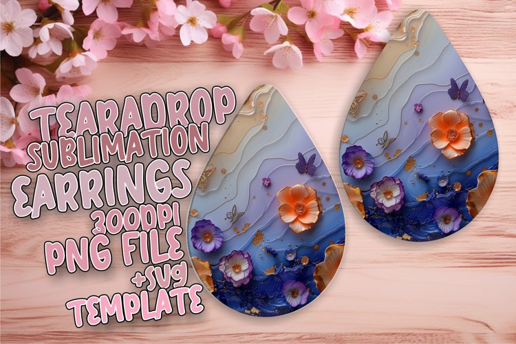 Colorful 3D Marble Glitter Sublimation Design example image 1