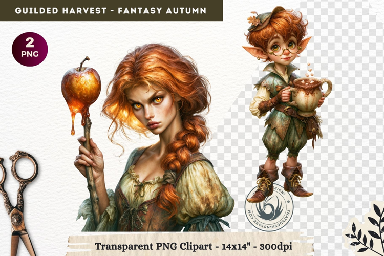 Fantasy Autumn Gilded Harvest PNG Clipart whimsical creature
