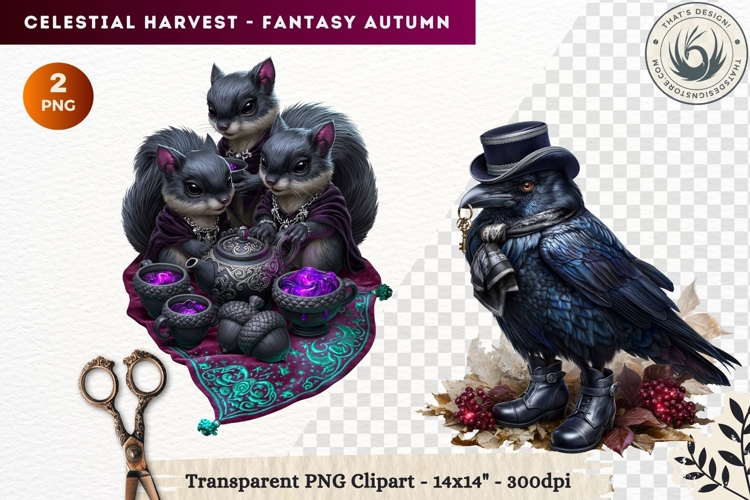 Autumn Fantasy Clipart PNG Celestial Steampunk Harvest
