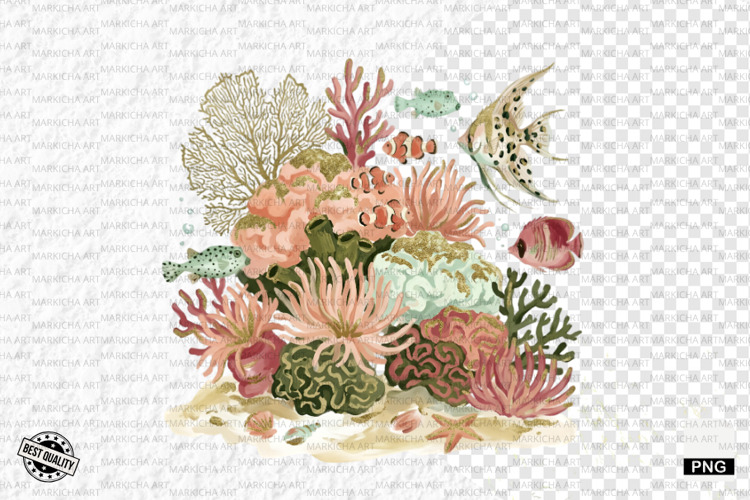 Dreamy Coral Reef Clipart - Summer Clipart