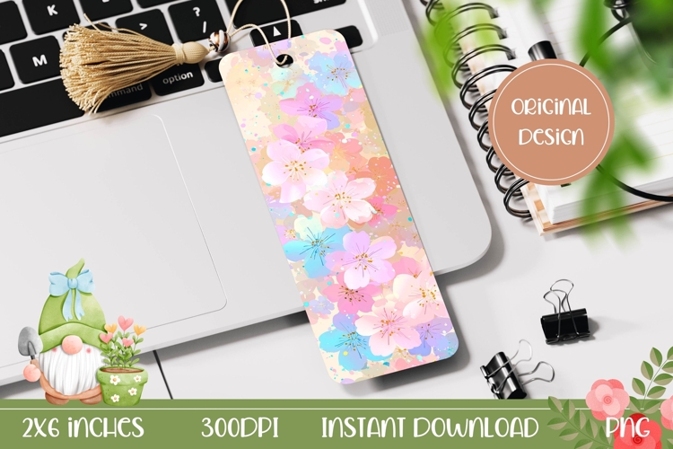 Printable Bookmark, Pastel Flowers Bookmark Printable