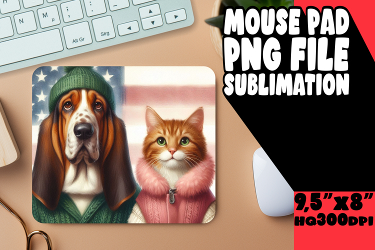 SWEET MOUSE PAD PNG MAGIC, Dog and cat