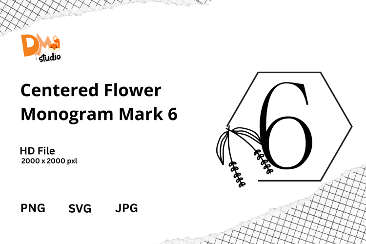 Centered Flower Monogram Mark